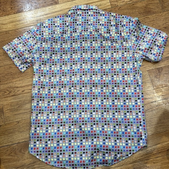 NWT Eight X Dress Shirt Mens XXL Slim Fit Button Up Short Sleeve Colorful dots - Picture 10 of 11
